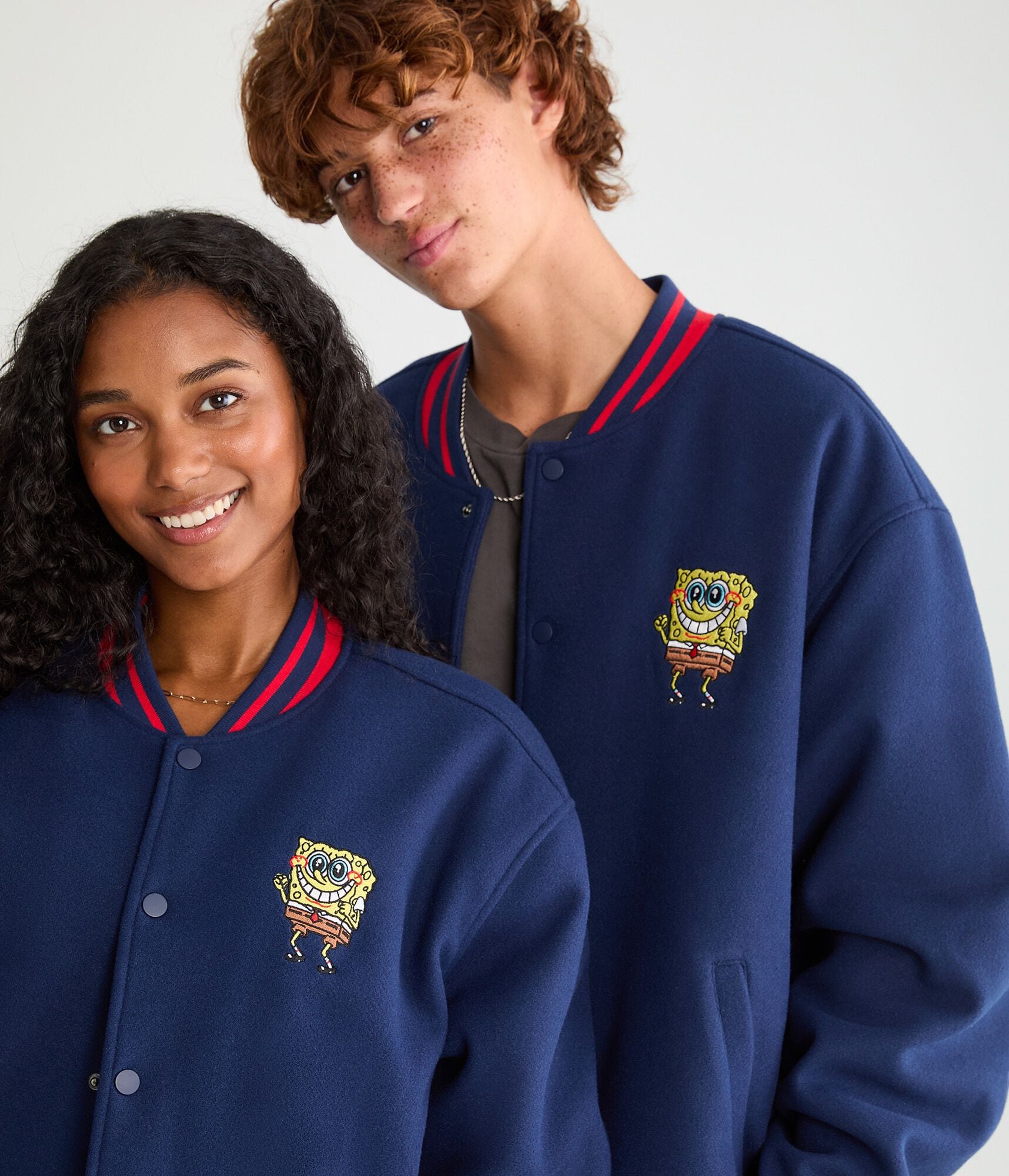 SpongeBob x Aero Faux Wool Bomber Jacket