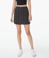 Floral High-Rise Button-Front Mini Skirt