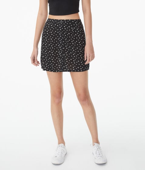 Floral High-Rise Button-Front Mini Skirt Floral High-Rise Button-Front Mini Skirt