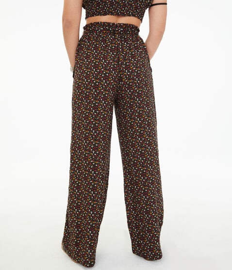 High-Rise Floral Wide-Leg Pants