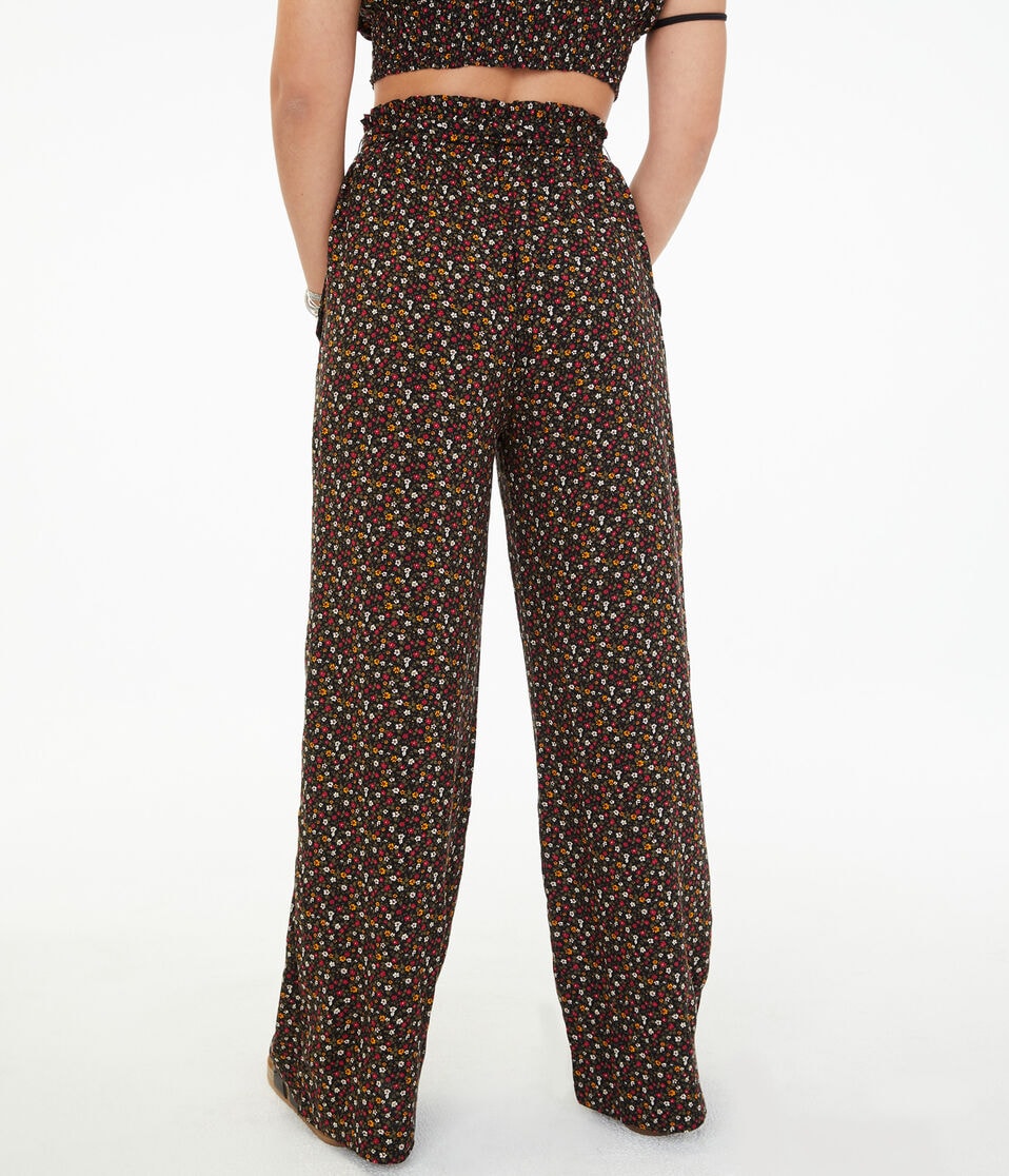 High-Rise Floral Wide-Leg Pants