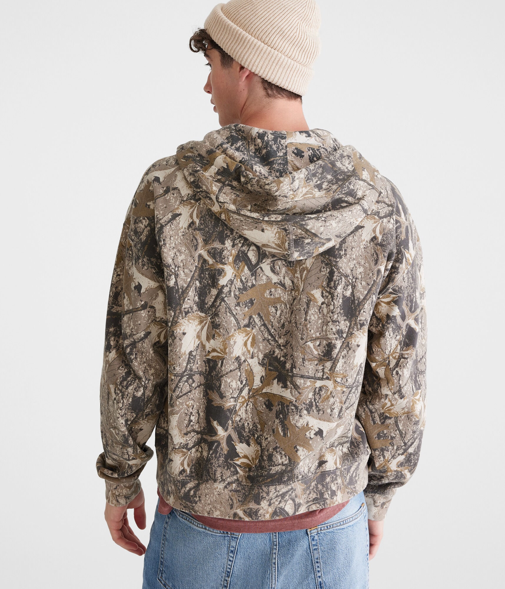 Forest Camo Boxy Full-Zip Hoodie
