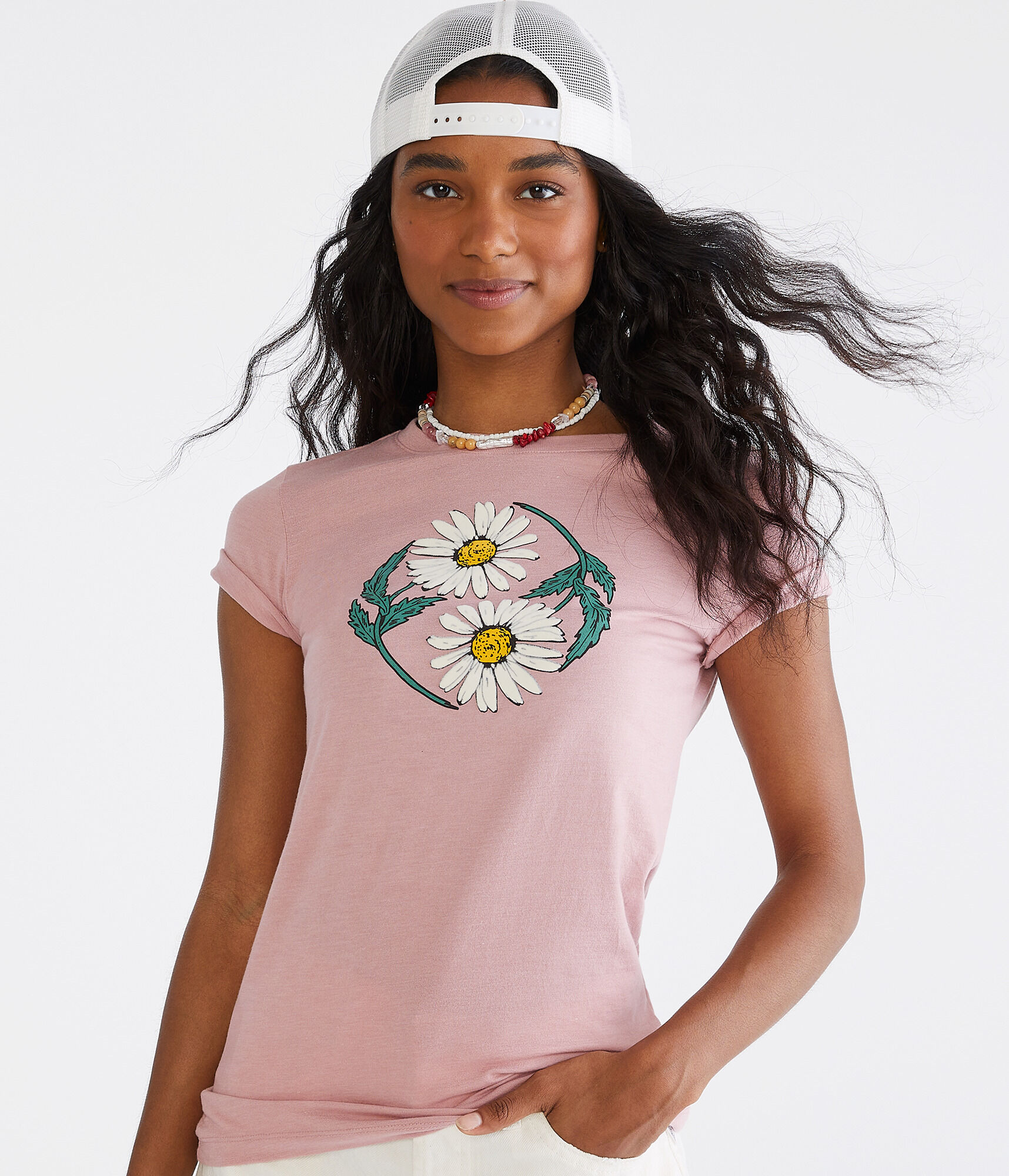 Daisy Circle Flocked Graphic Tee