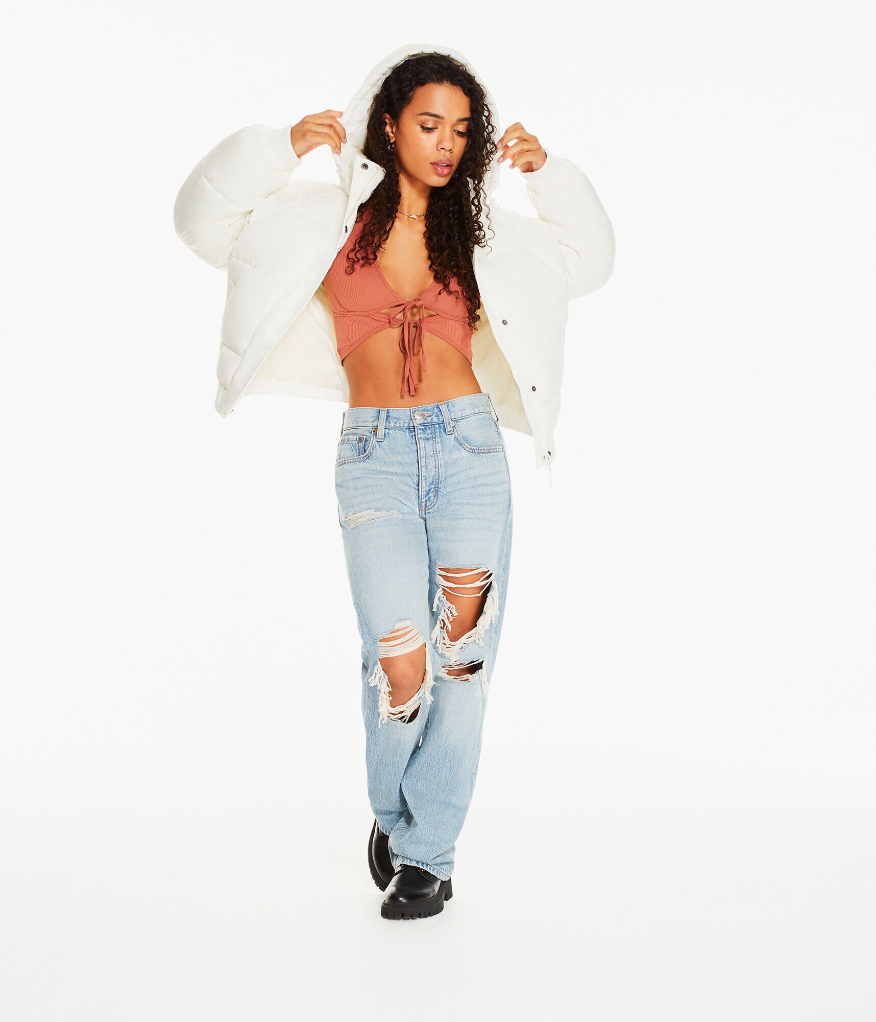 Oversized Quilted Hooded Puffer Jacket