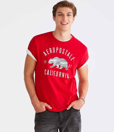 Aeropostale Camo Bear Graphic Tee Aeropostale Camo Bear Graphic Tee