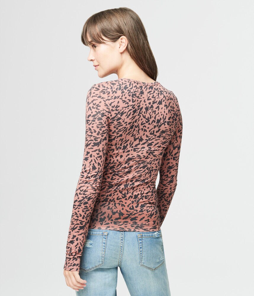Long Sleeve Animal Print Layering Tee