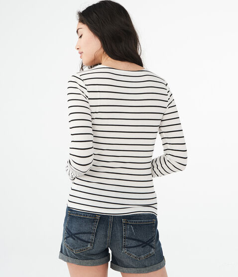 Long Sleeve Striped Crisscross Bodycon Top*** Long Sleeve Striped Crisscross Bodycon Top***