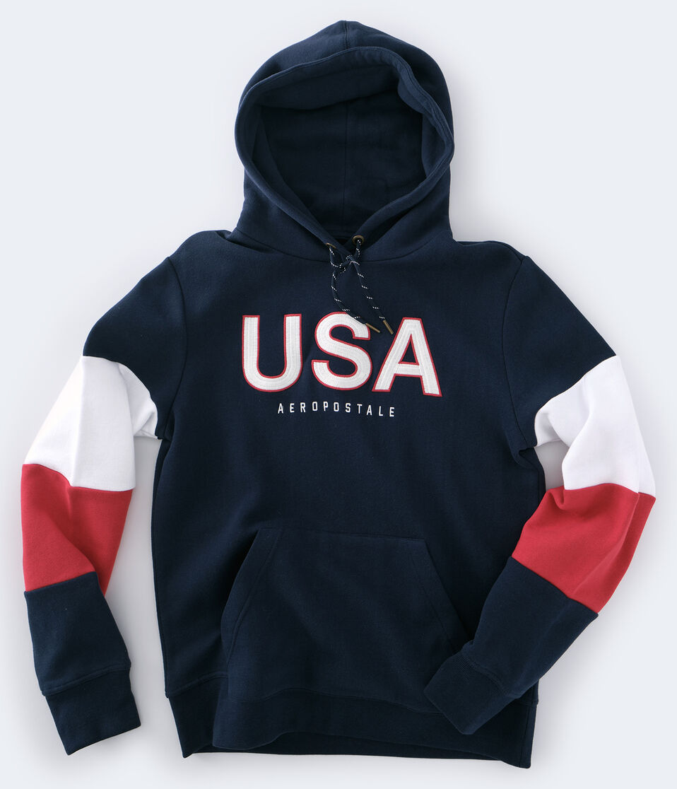 Aeropostale USA Colorblocked Pullover Hoodie