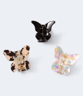 Multi Mini Butterfly Claw Hair Clip 3-Pack