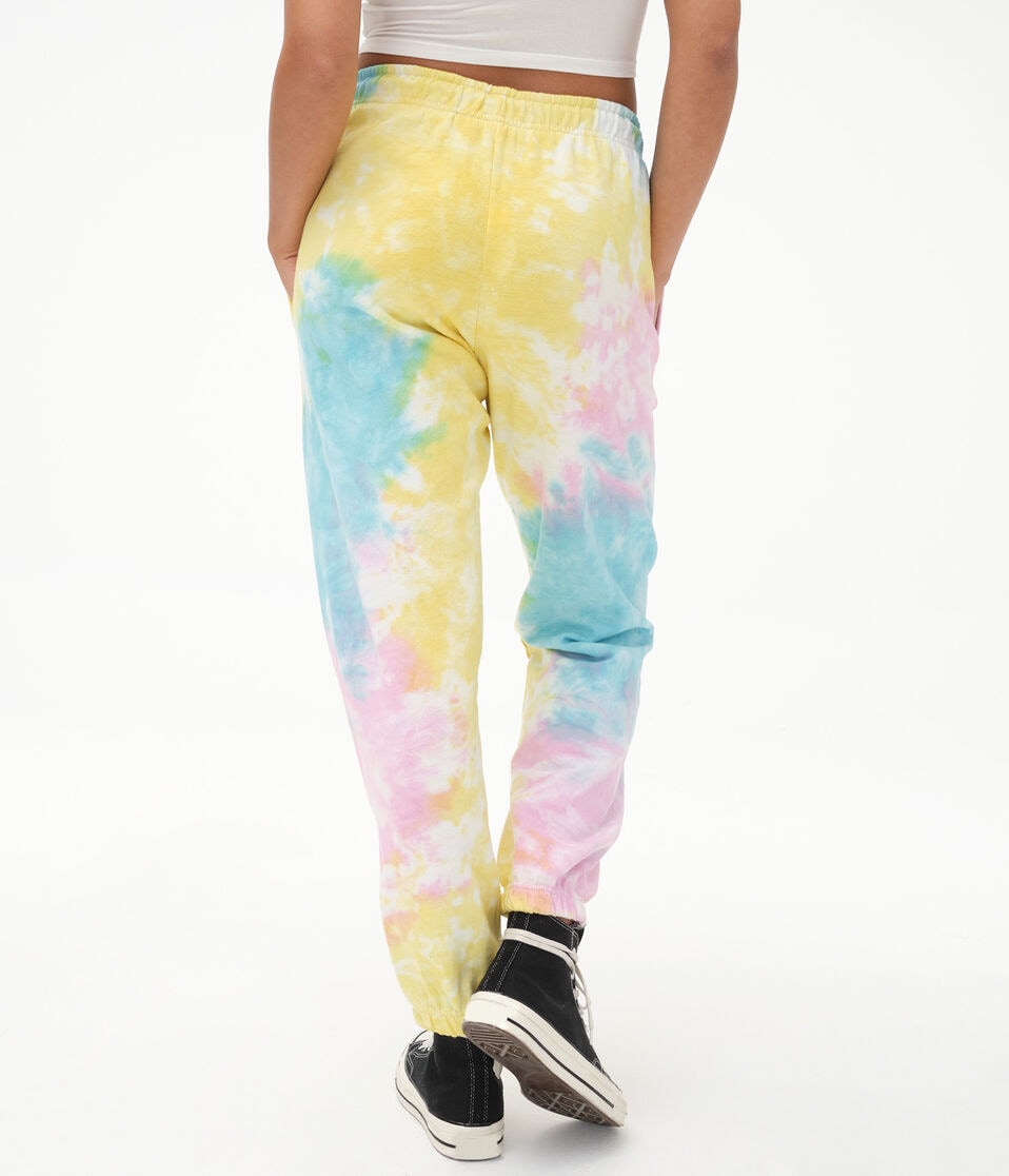 SpongeBob & Friends Tie-Dye High-Rise Boyfriend Cinched Sweatpants***
