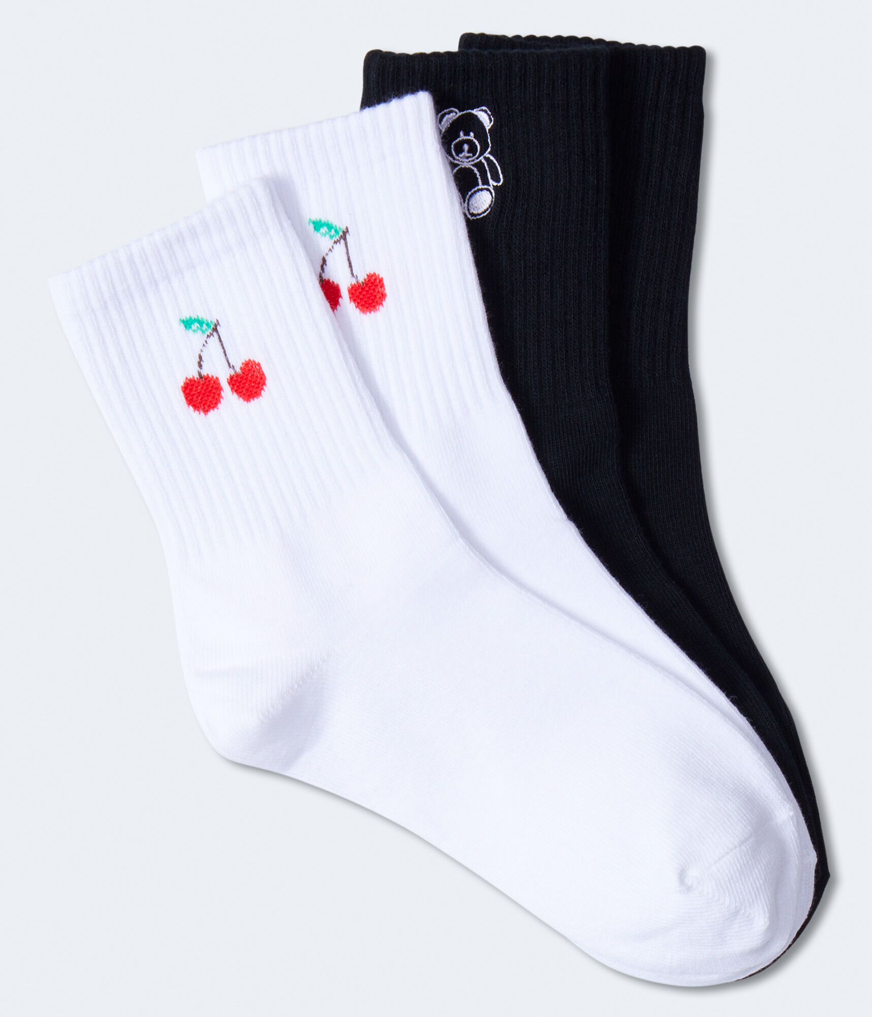 Cherries &amp; Teddy Bear Crew Sock 2-Pack