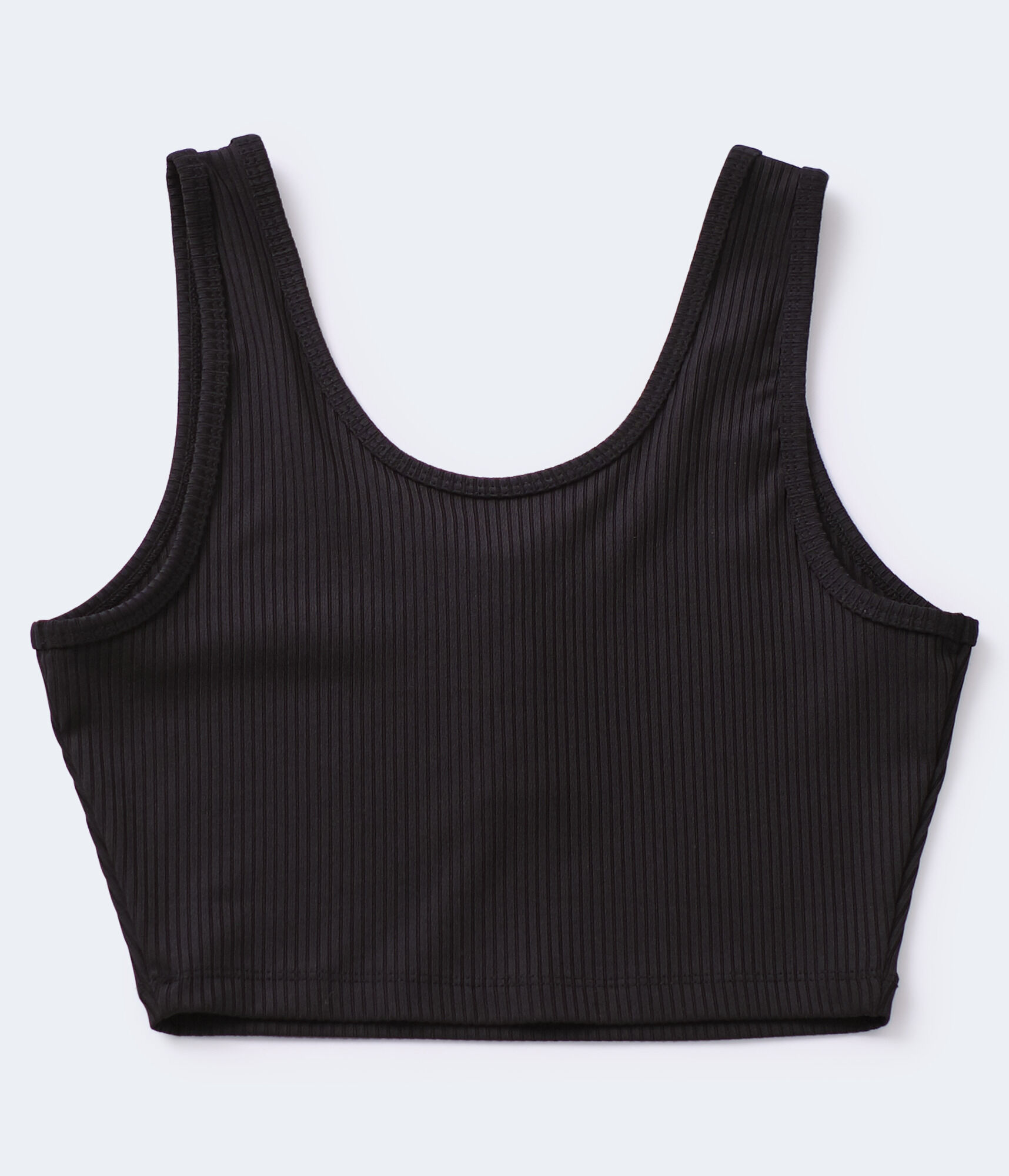 Ribbed Henley Cropped Tank