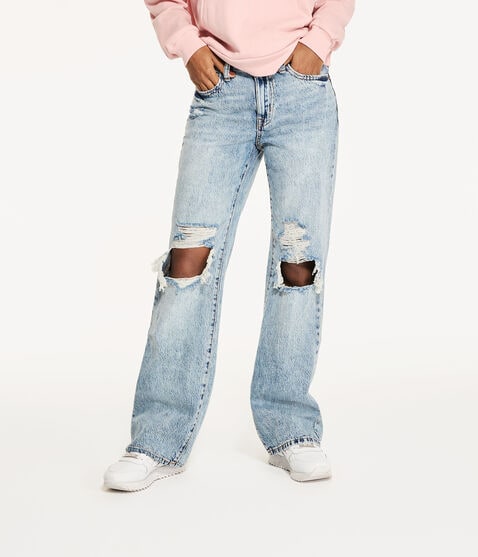 Low-Rise Boyfriend Flare Jean