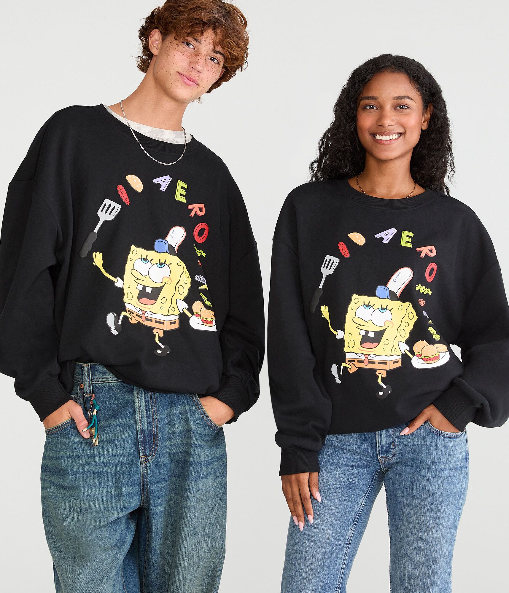 SpongeBob x Aero Krabby Patty Crew Sweatshirt
