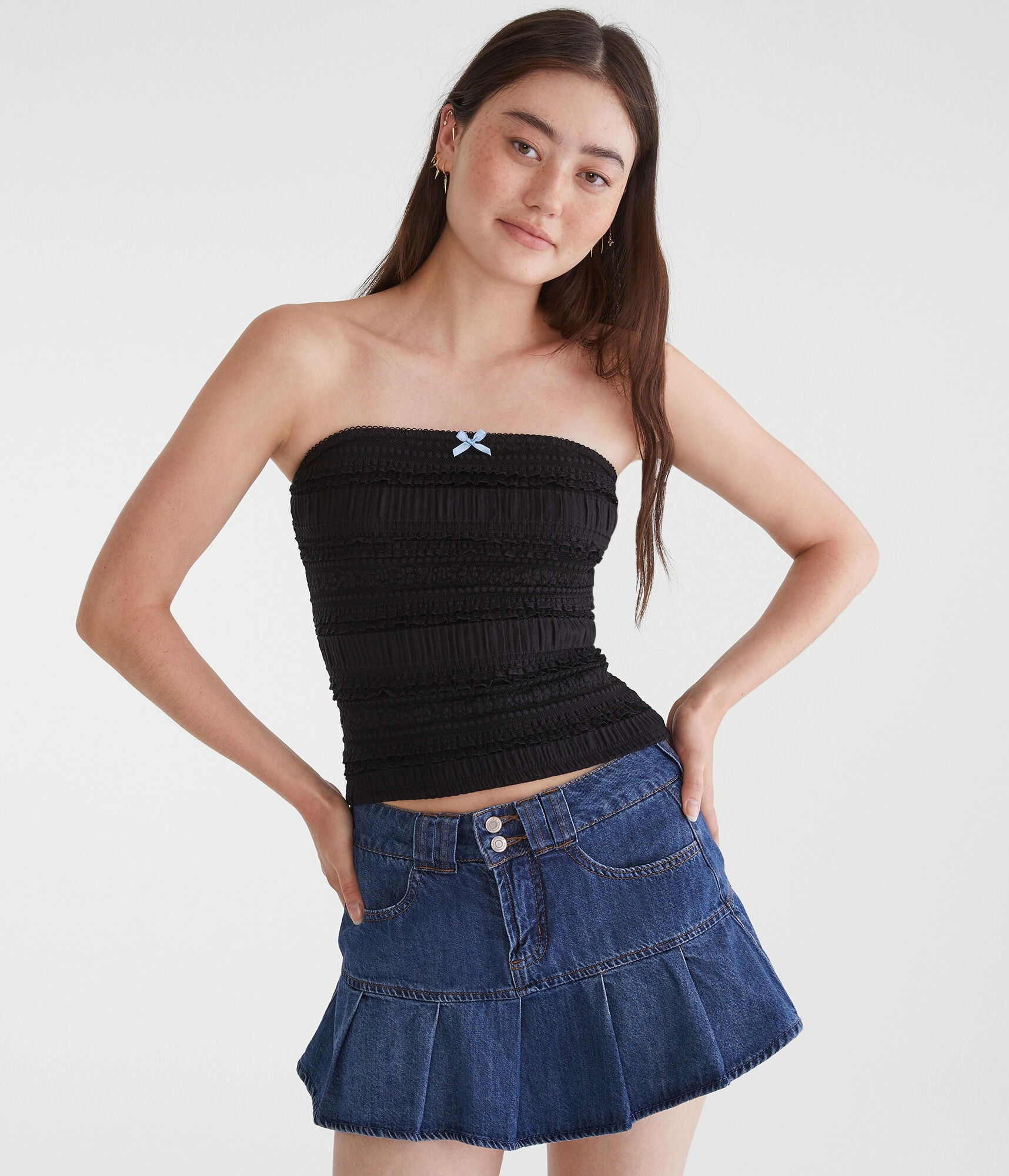 Textured Lace Tube Top