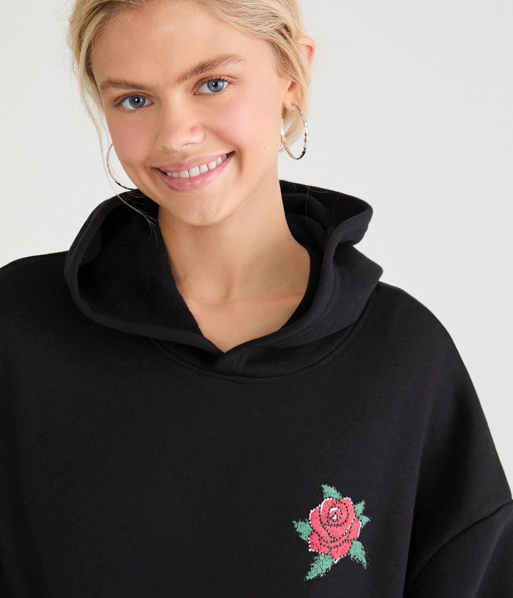Cloud Soft Tattoo Roses Pullover Hoodie