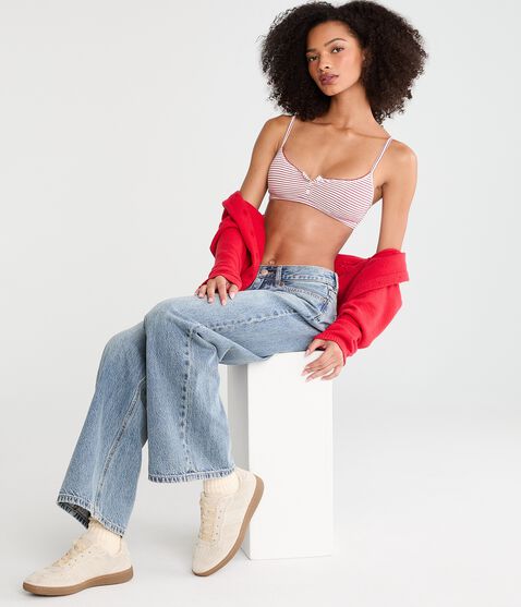 Striped Cotton Henley Bralette Striped Cotton Henley Bralette