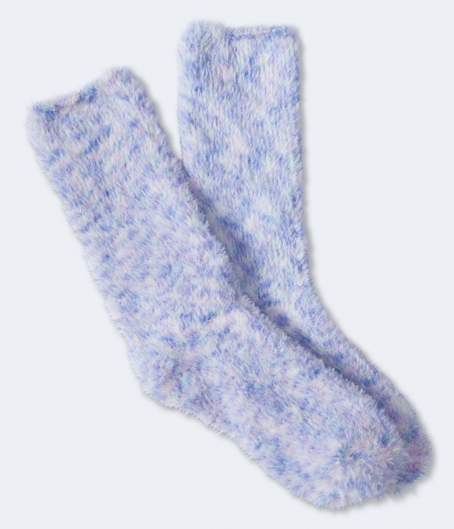 Space-Dye Metallic Fuzzy Crew Socks