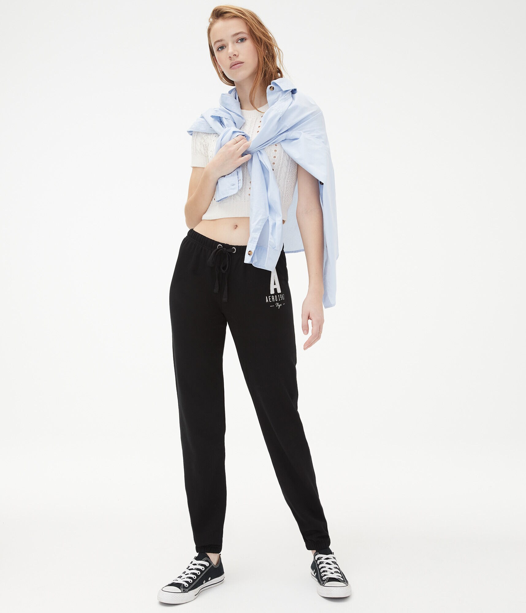 Aero Logo Letter Cinched Sweatpants