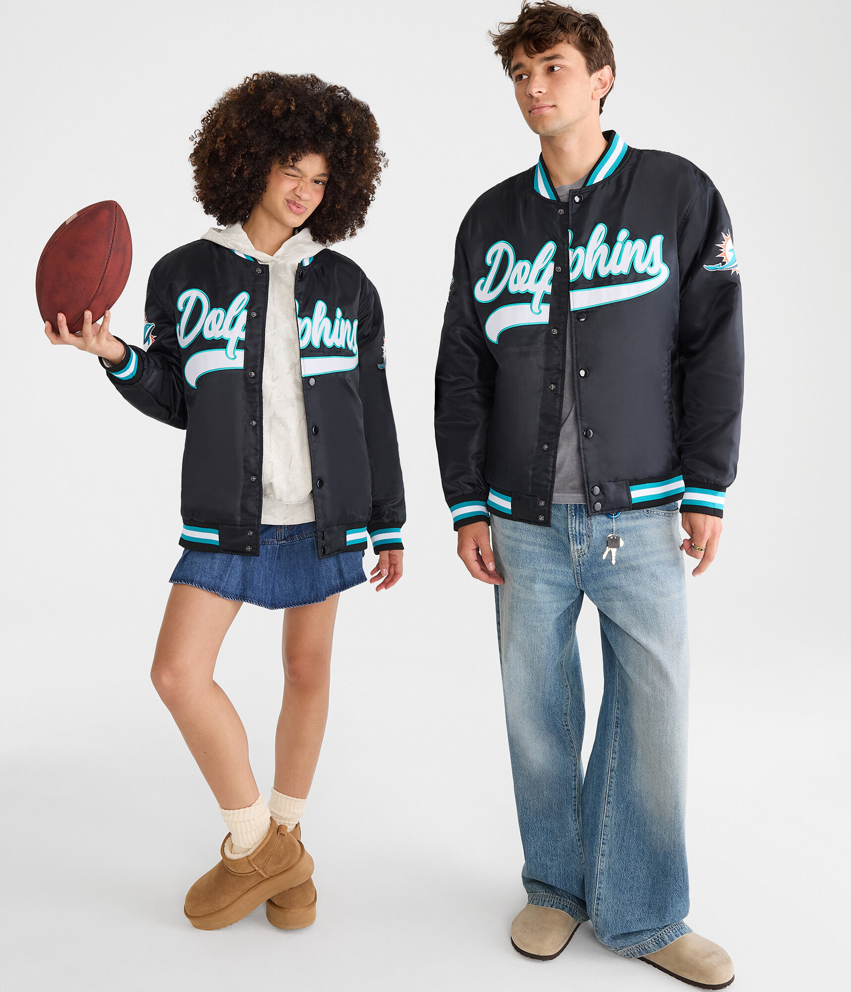 Miami Dolphins Satin Bomber Jacket