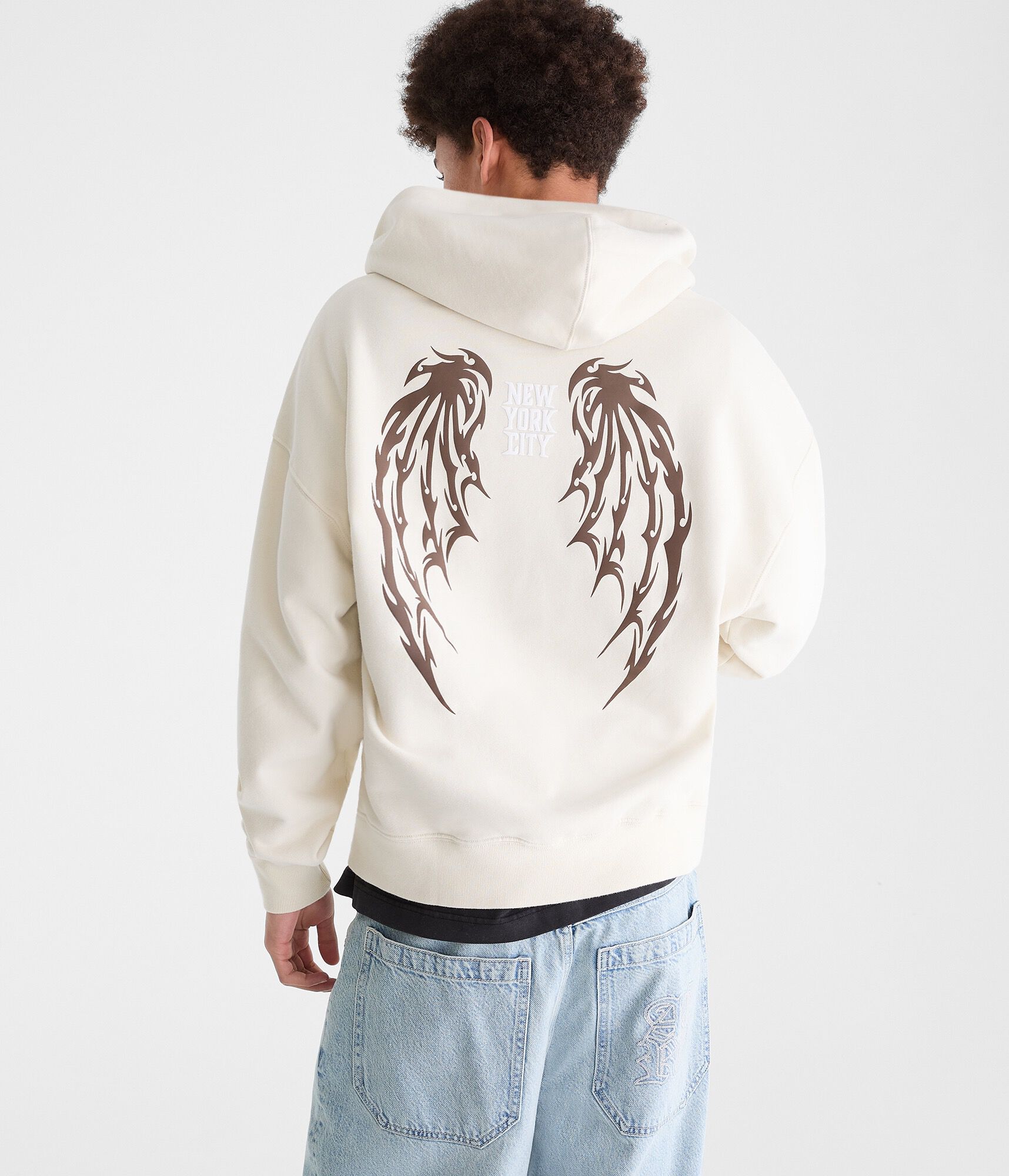 Cloud Soft New York Wings Boxy Full-Zip Hoodie
