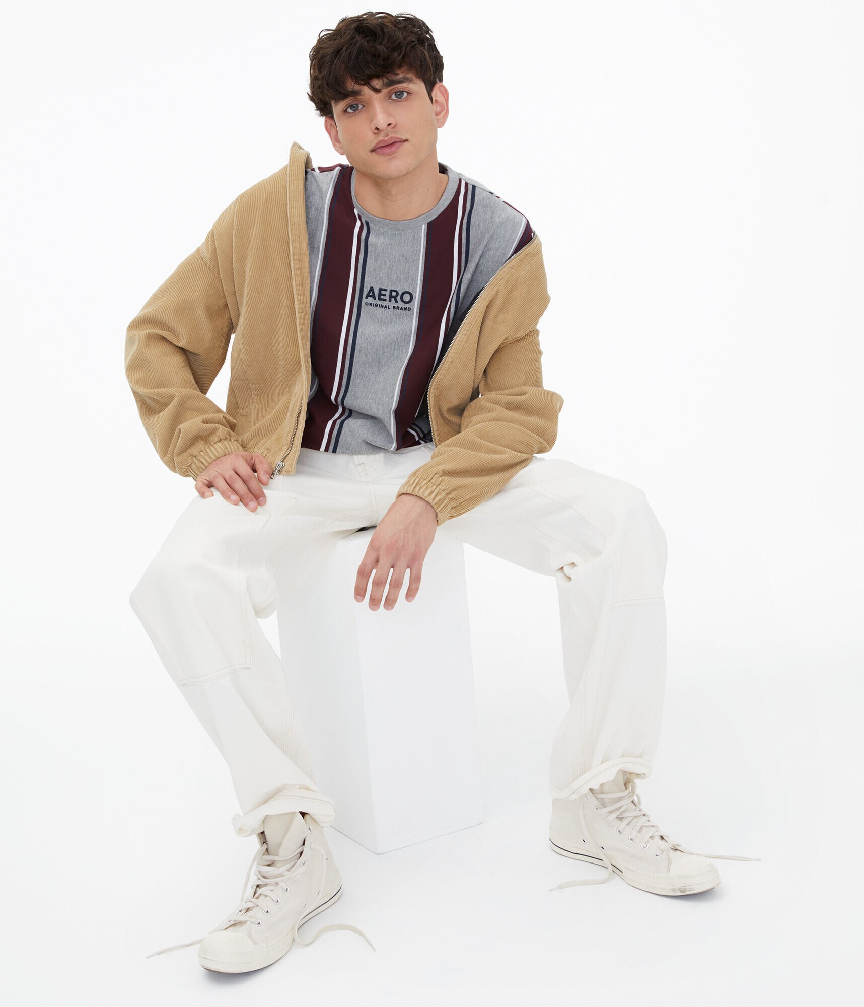 Aero Logo Vertical Stripe Graphic Tee