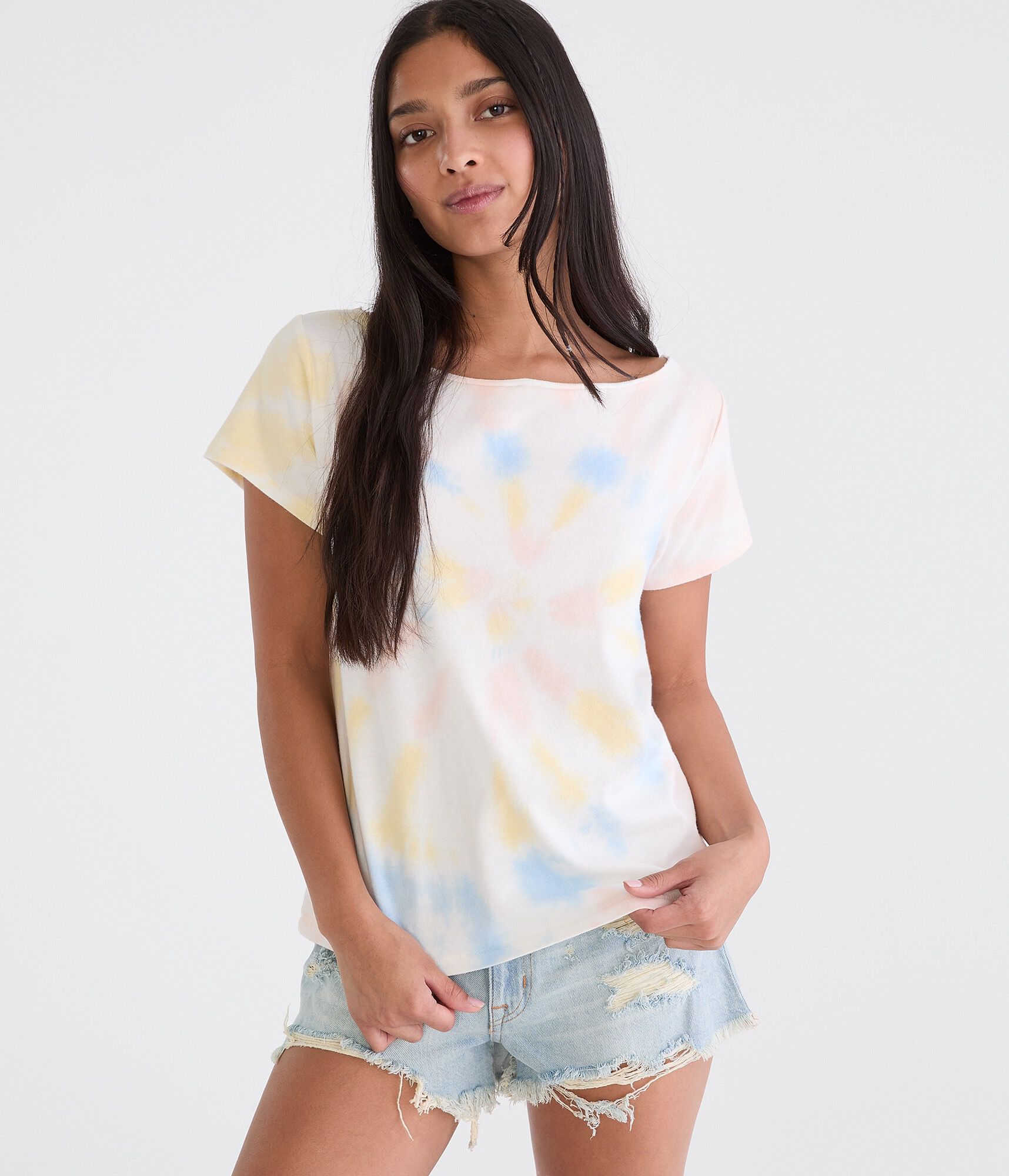 Seriously Soft Tie-Dye Off-The-Shoulder Vintage Fit Tee