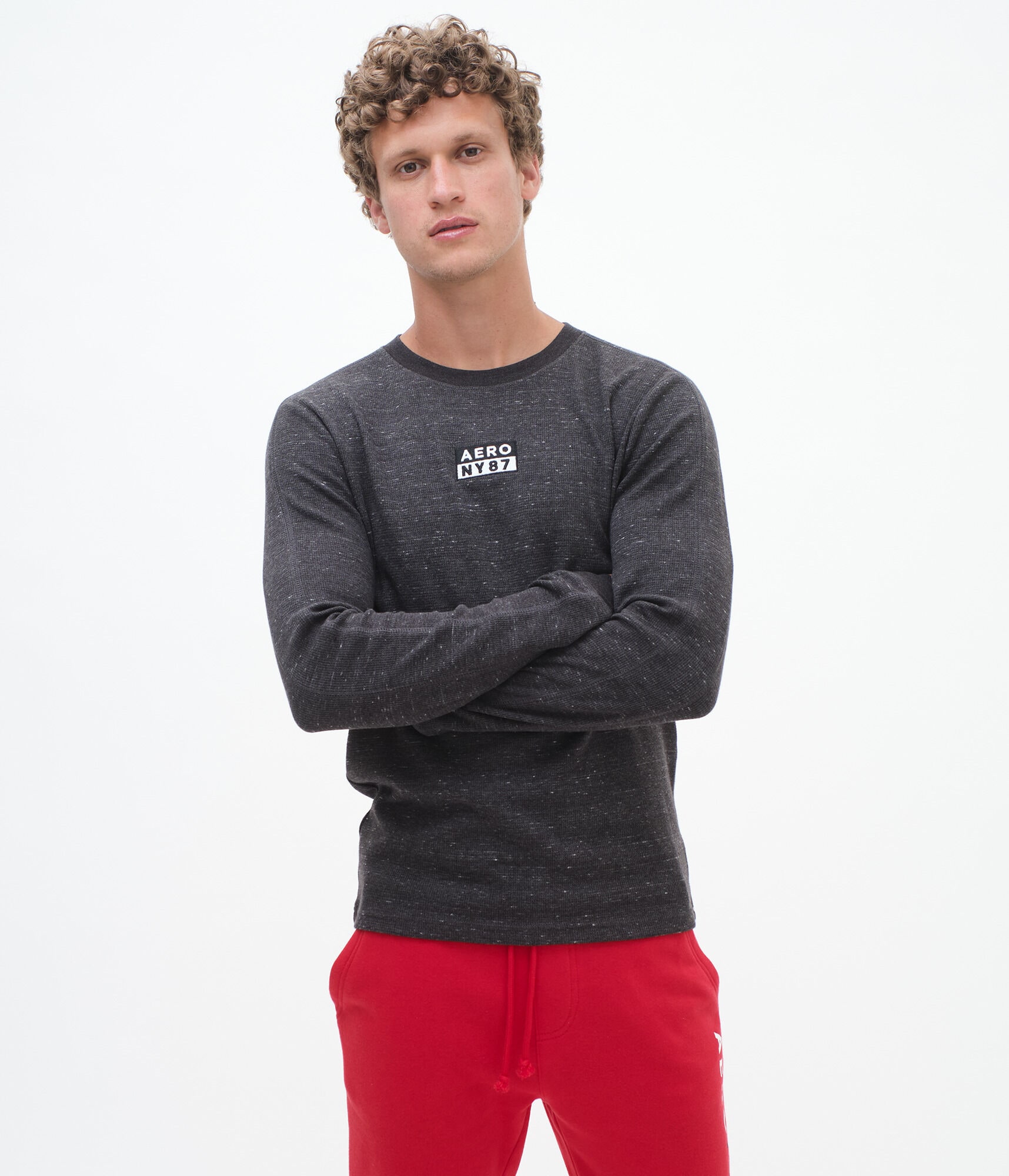 Long Sleeve Box Logo Thermal Graphic Tee