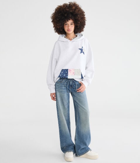 Cloud Soft Star Patchwork Pullover Hoodie