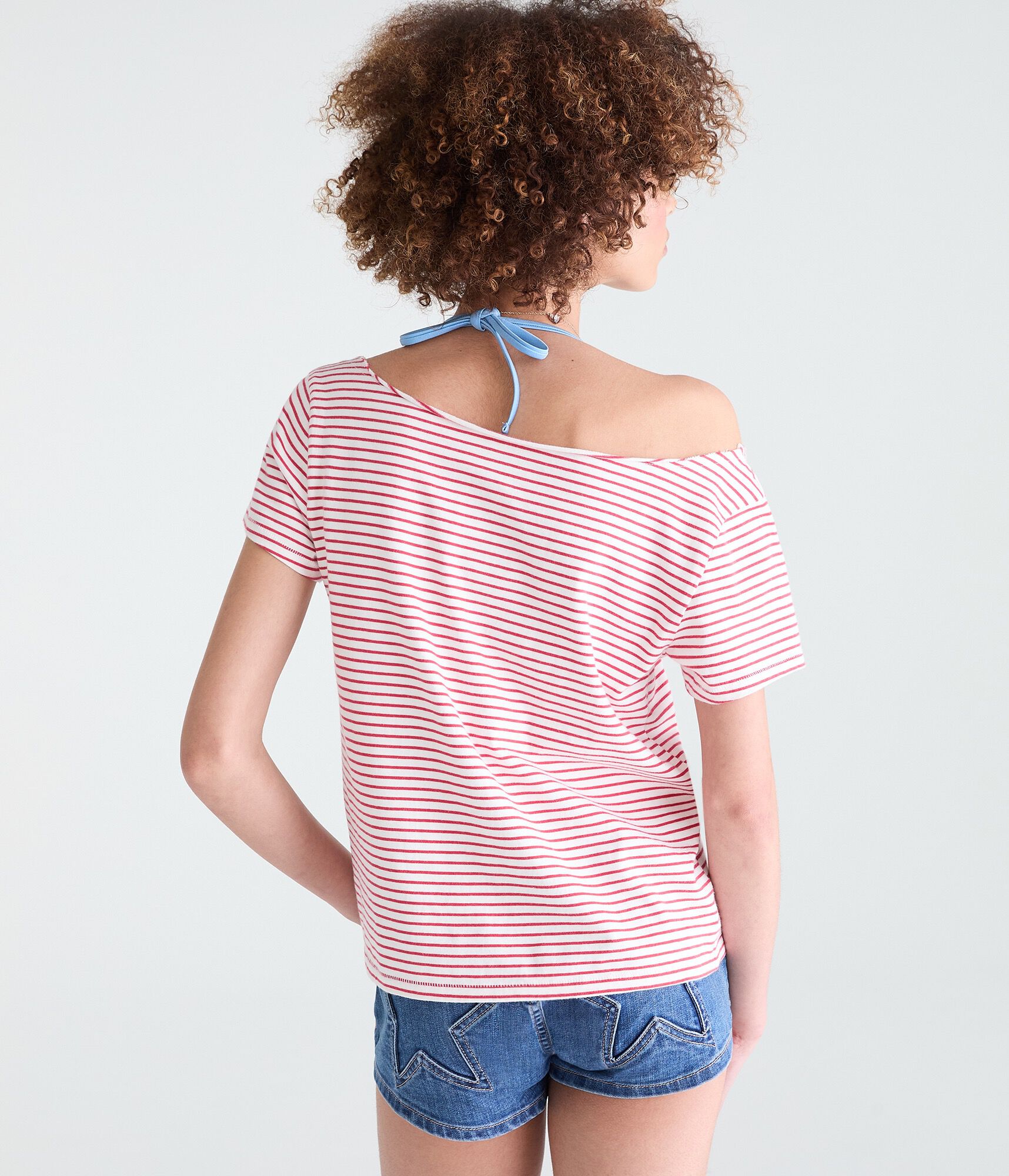 Seriously Soft Striped Off-The-Shoulder Vintage Fit Tee