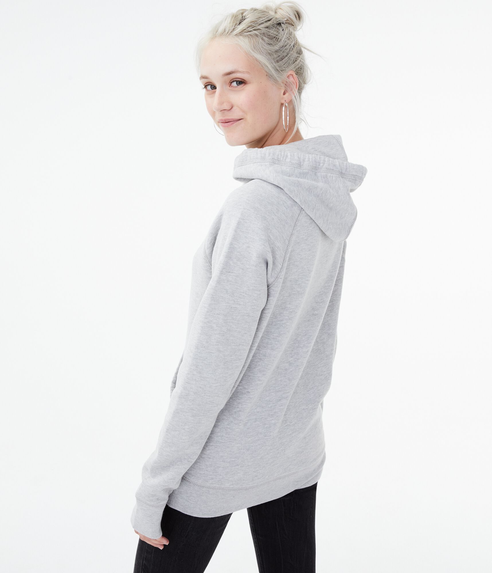 Heathered Fleece Pullover Hoodie