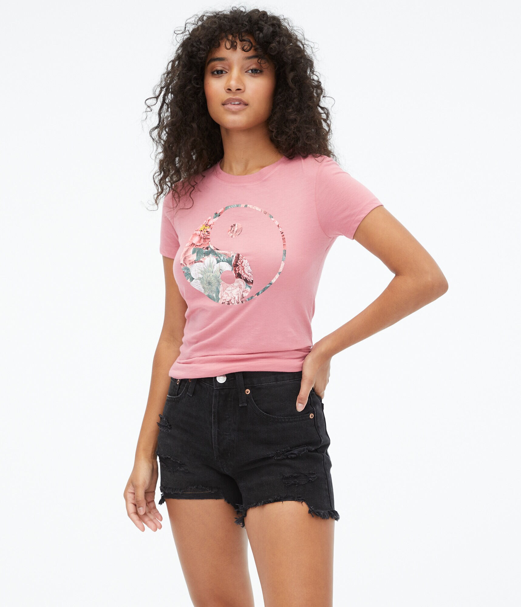 Floral Yin Yang Graphic Tee