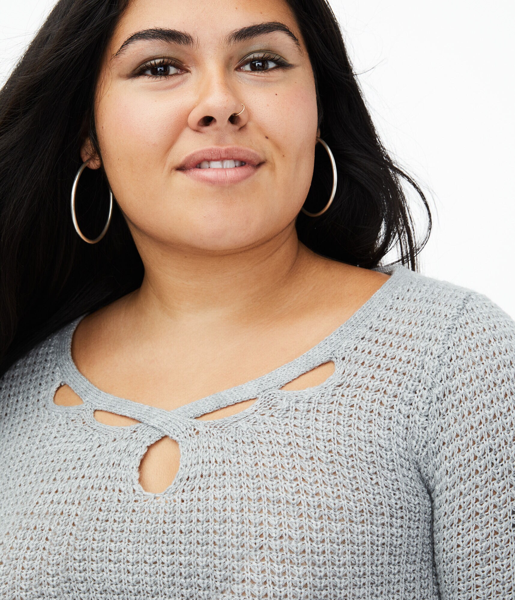 Crisscross Keyhole Sweater