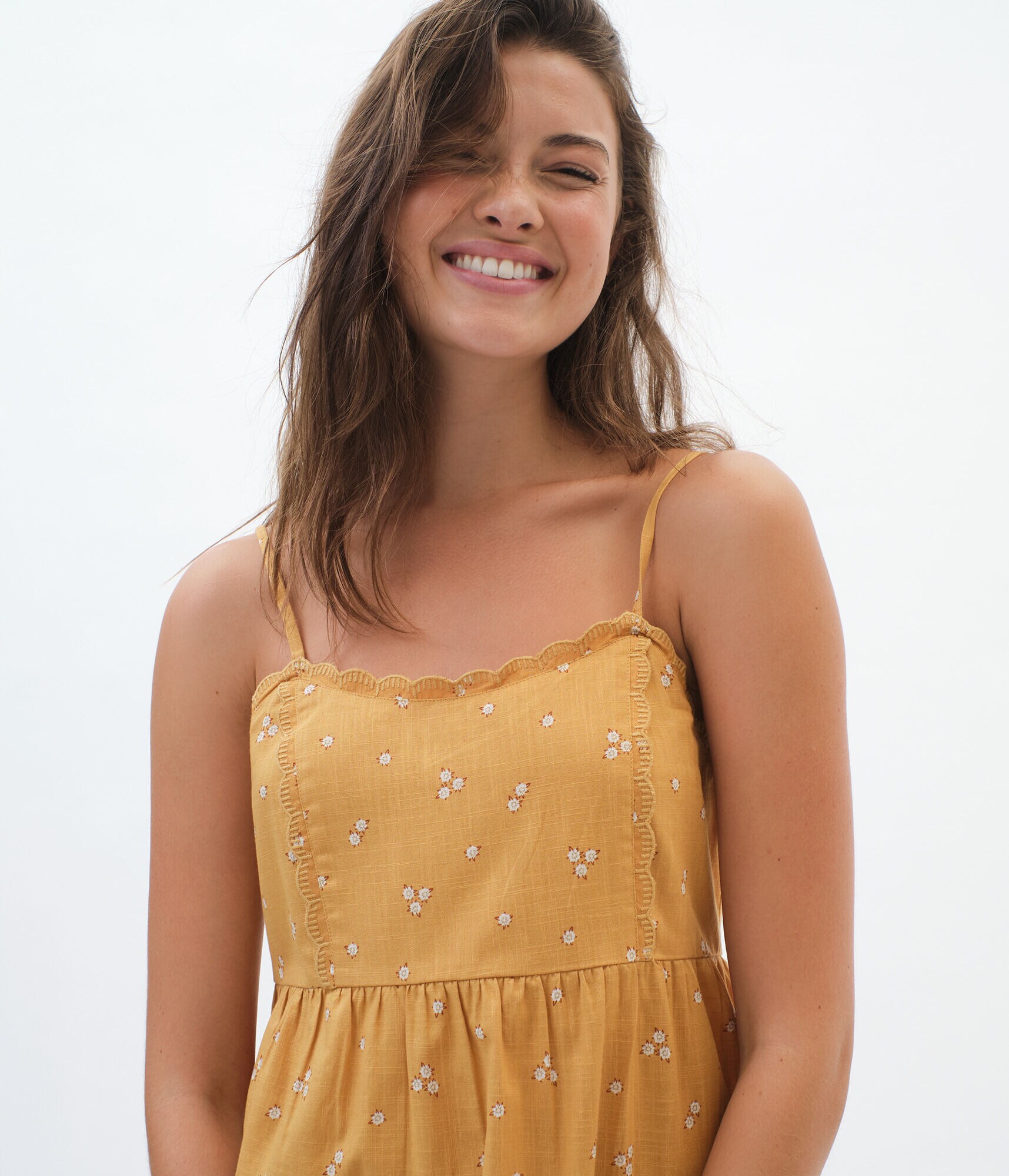 Floral Square-Neck Babydoll Dress