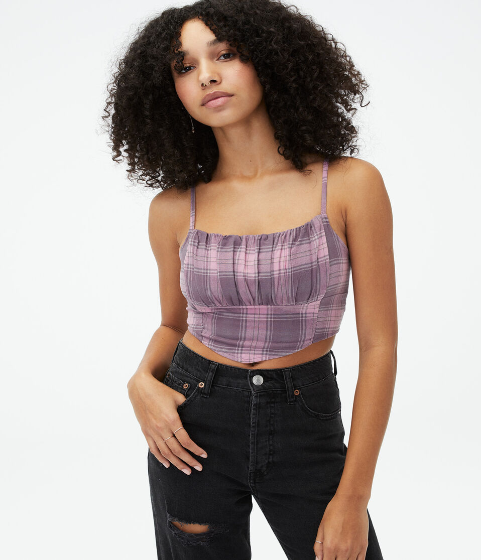 Plaid Cropped Bandana Cami