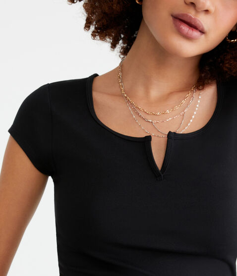 Buttery Soft Notch-Neck Tee Buttery Soft Notch-Neck Tee