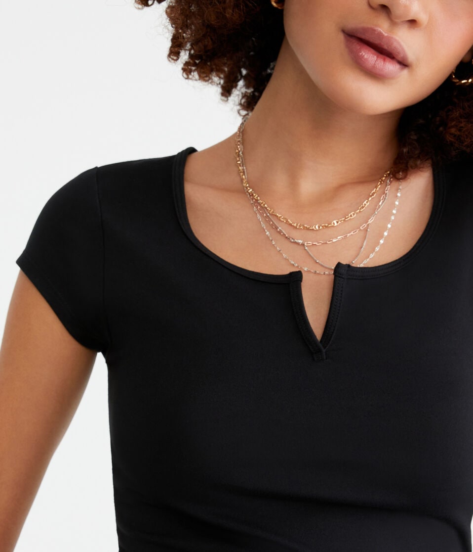 Buttery Soft Notch-Neck Tee