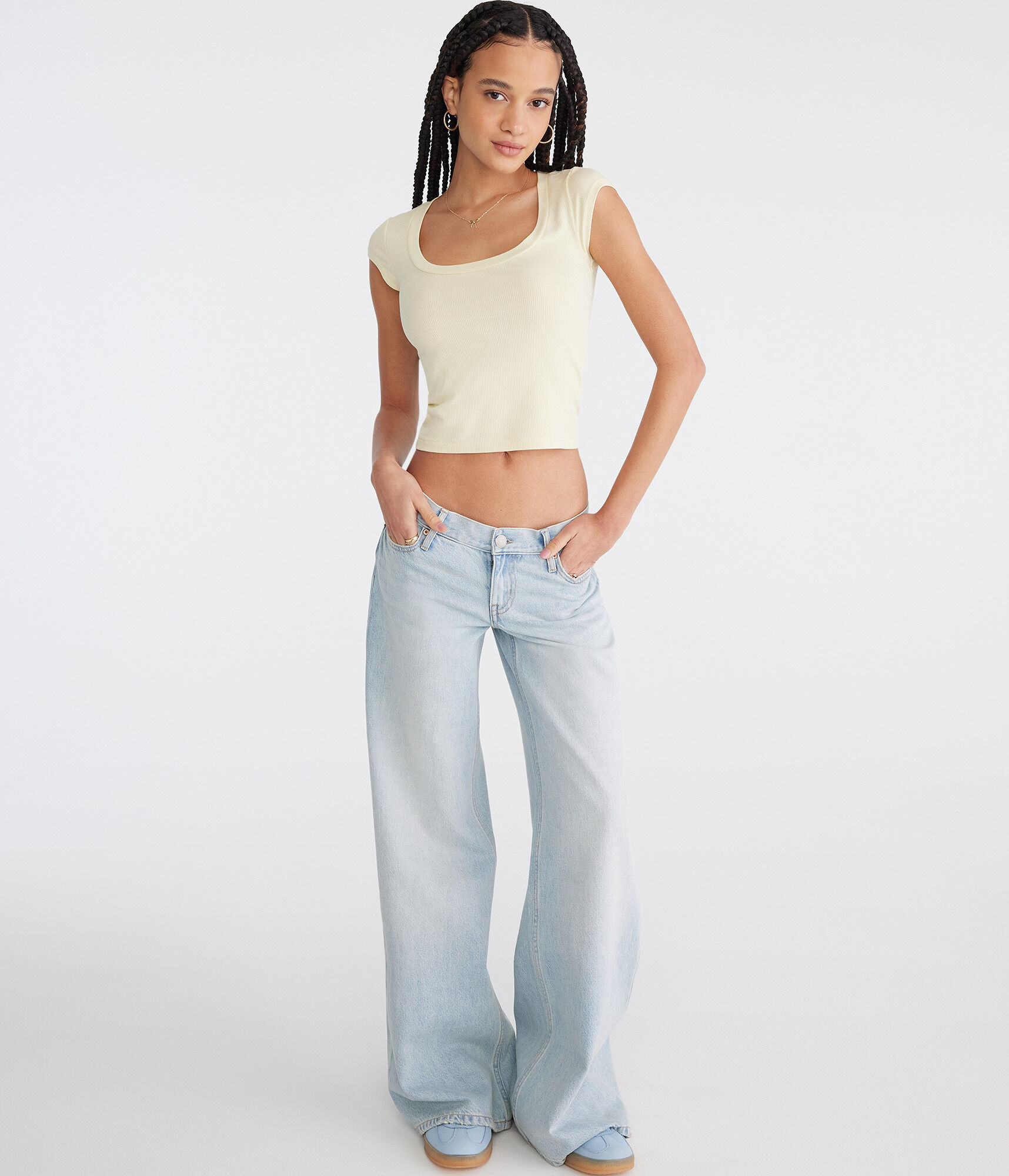 Seriously Soft Ribbed Scoop-Neck Baby Tee