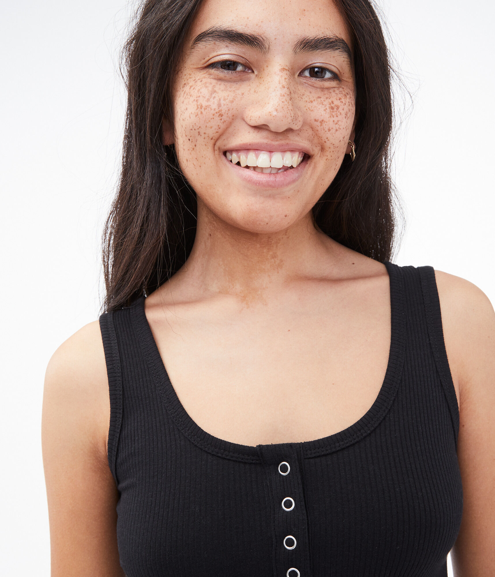 Snap Henley Crop Top