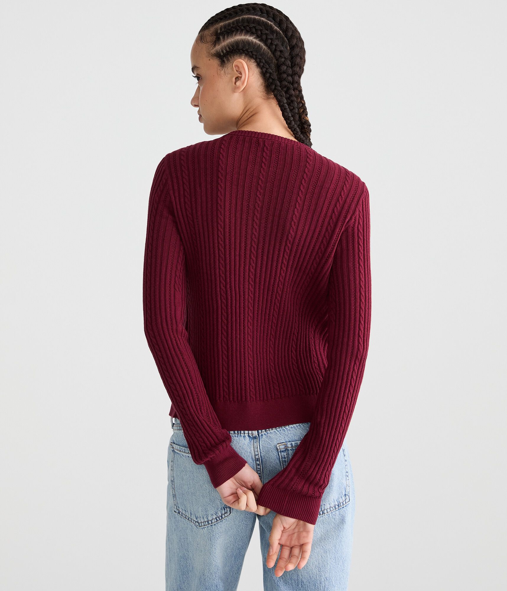 Ribbed Crew Cardigan