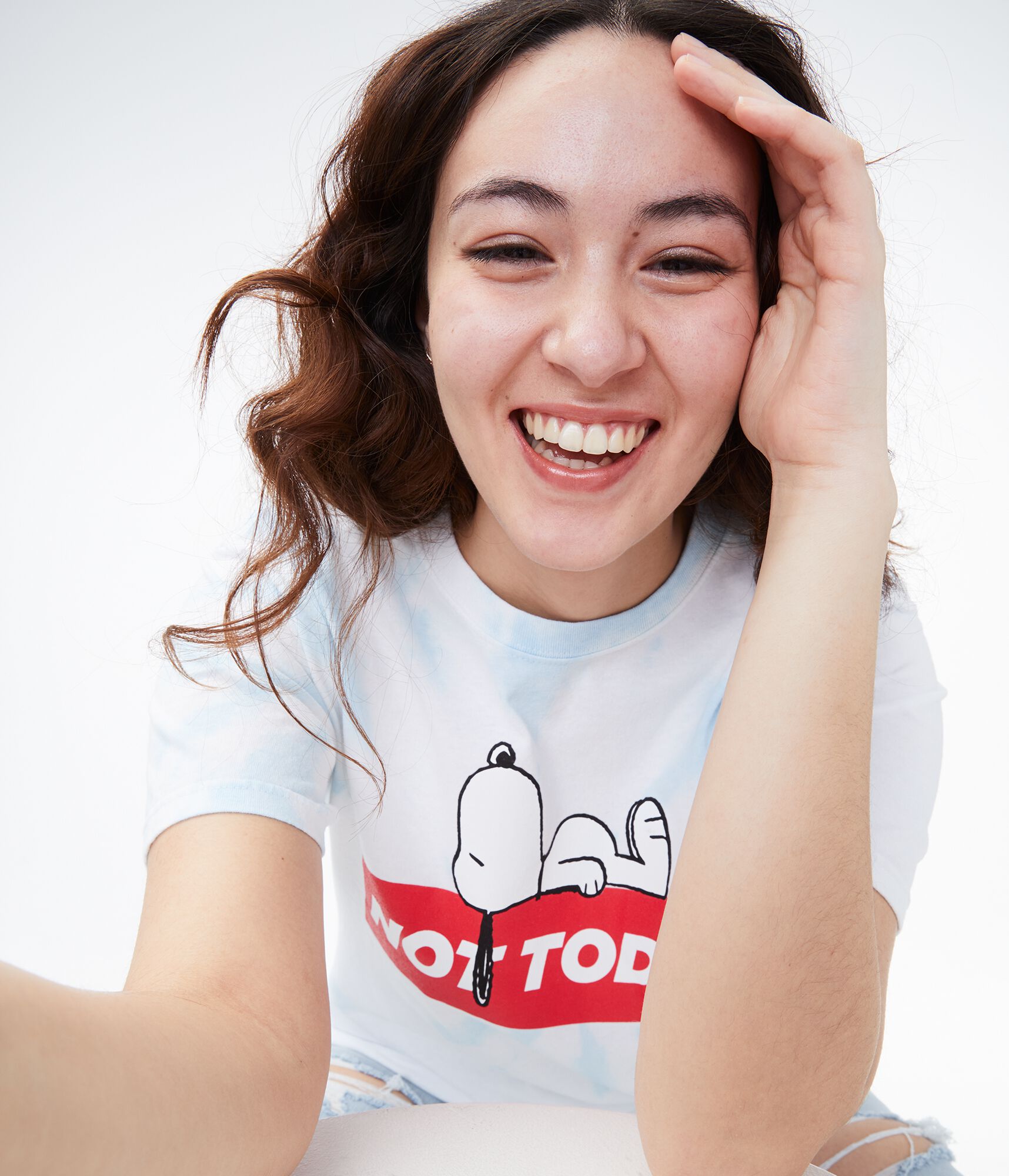 Snoopy Not Today Tie-Dye Boyfriend Graphic Tee