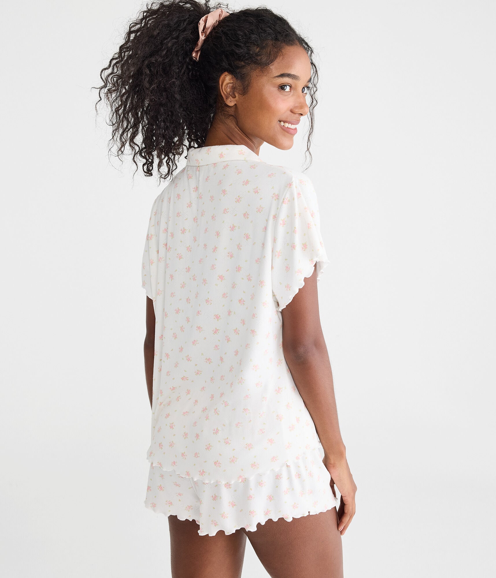 Printed Pointelle Knit Sleep Shirt