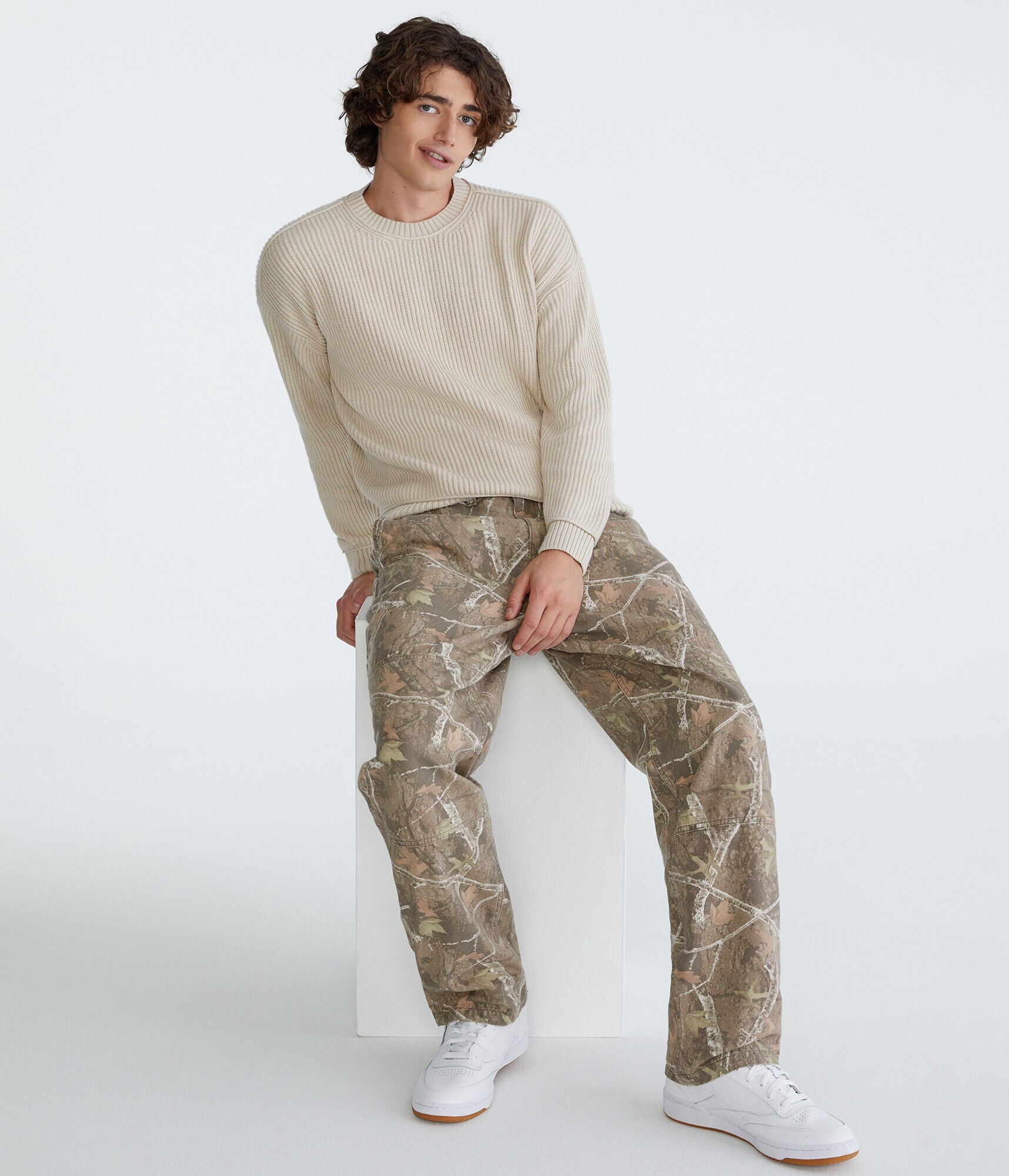 Solid Ribbed Crew Sweater