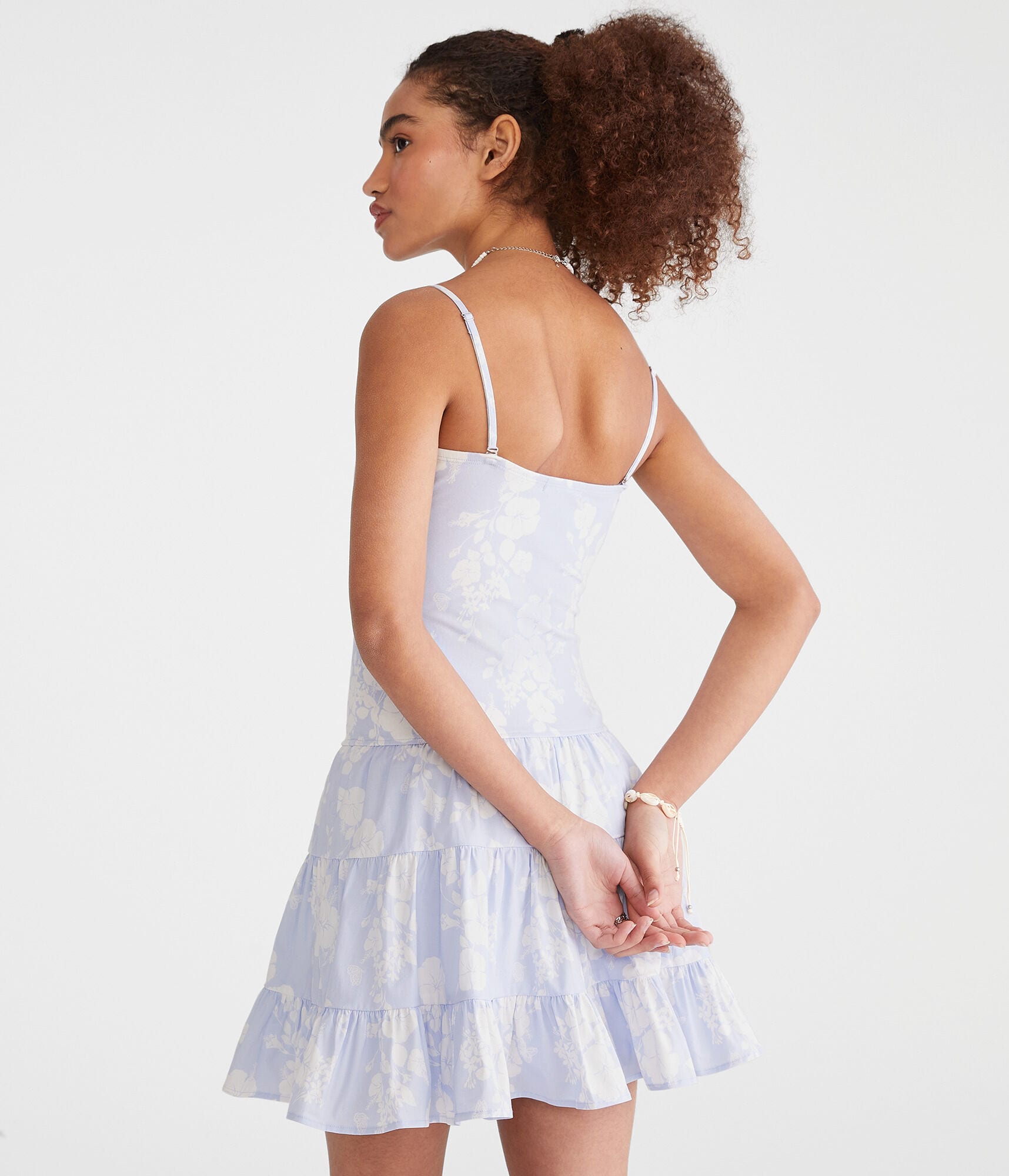 Floral Strapless Tiered Fit & Flare Dress