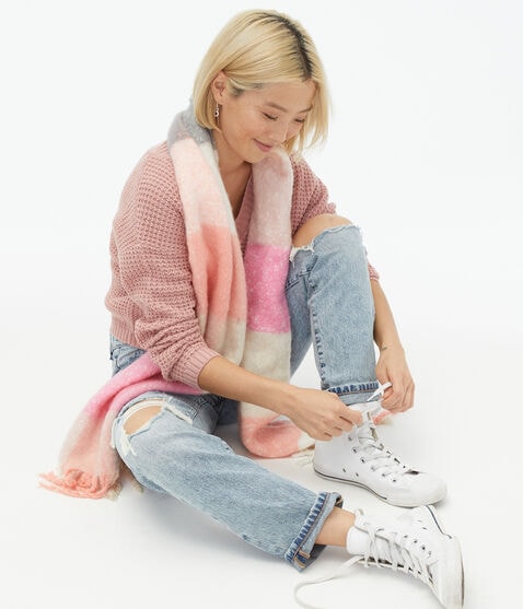 Solid Cropped V-Neck Sweater