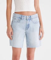 Low-Rise Baggy Denim Shorts 8"
