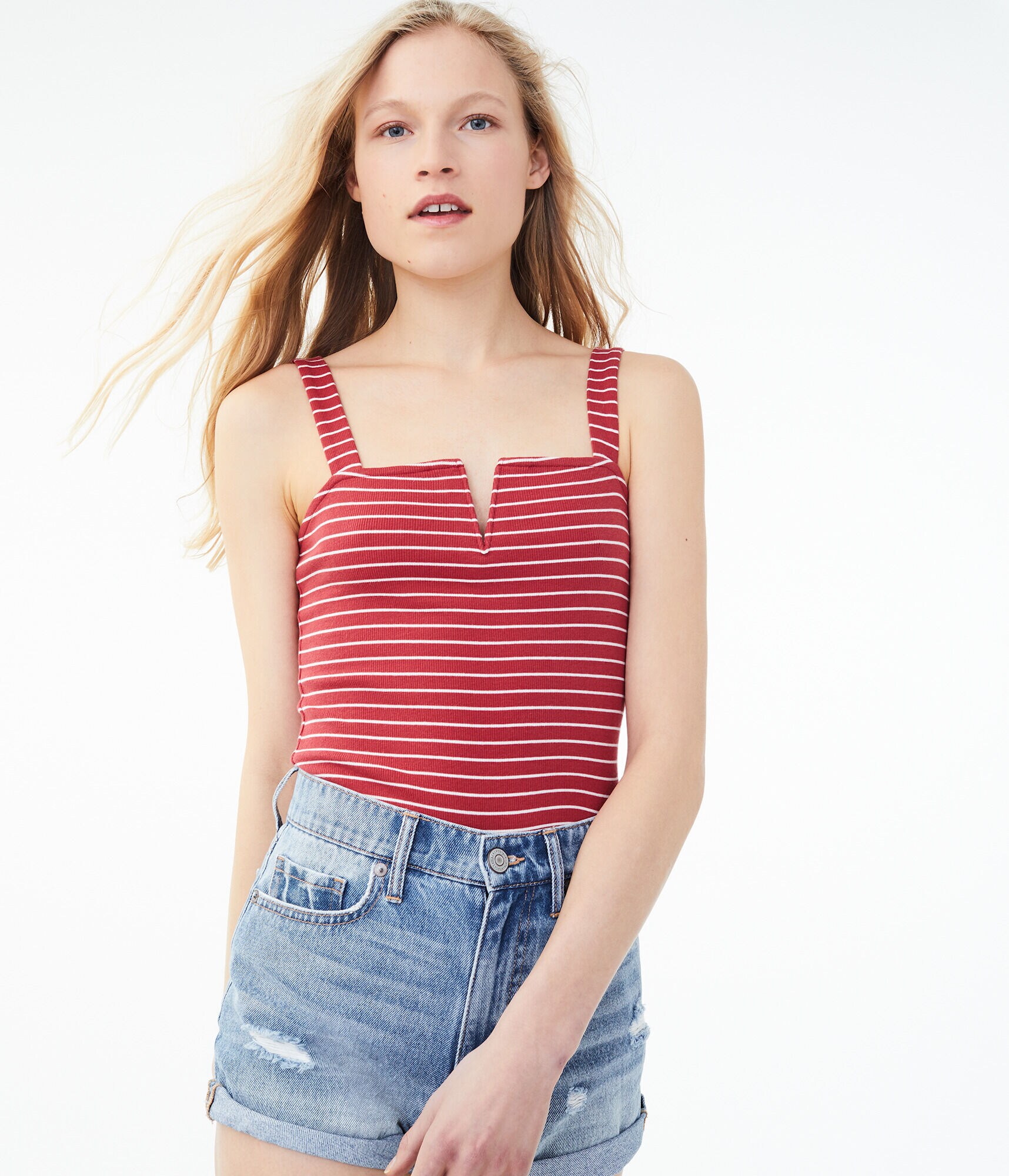 Seriously Soft Striped V-Notch Tank