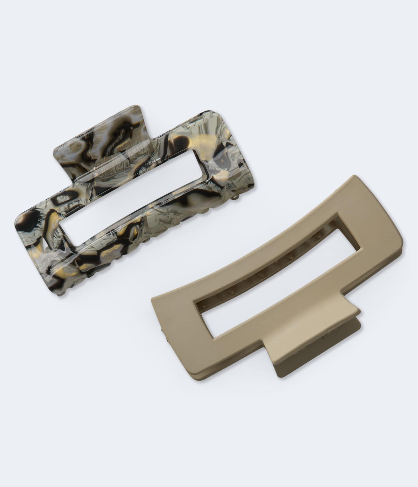 Open Rectangle Claw Hair Clip 2-Pack