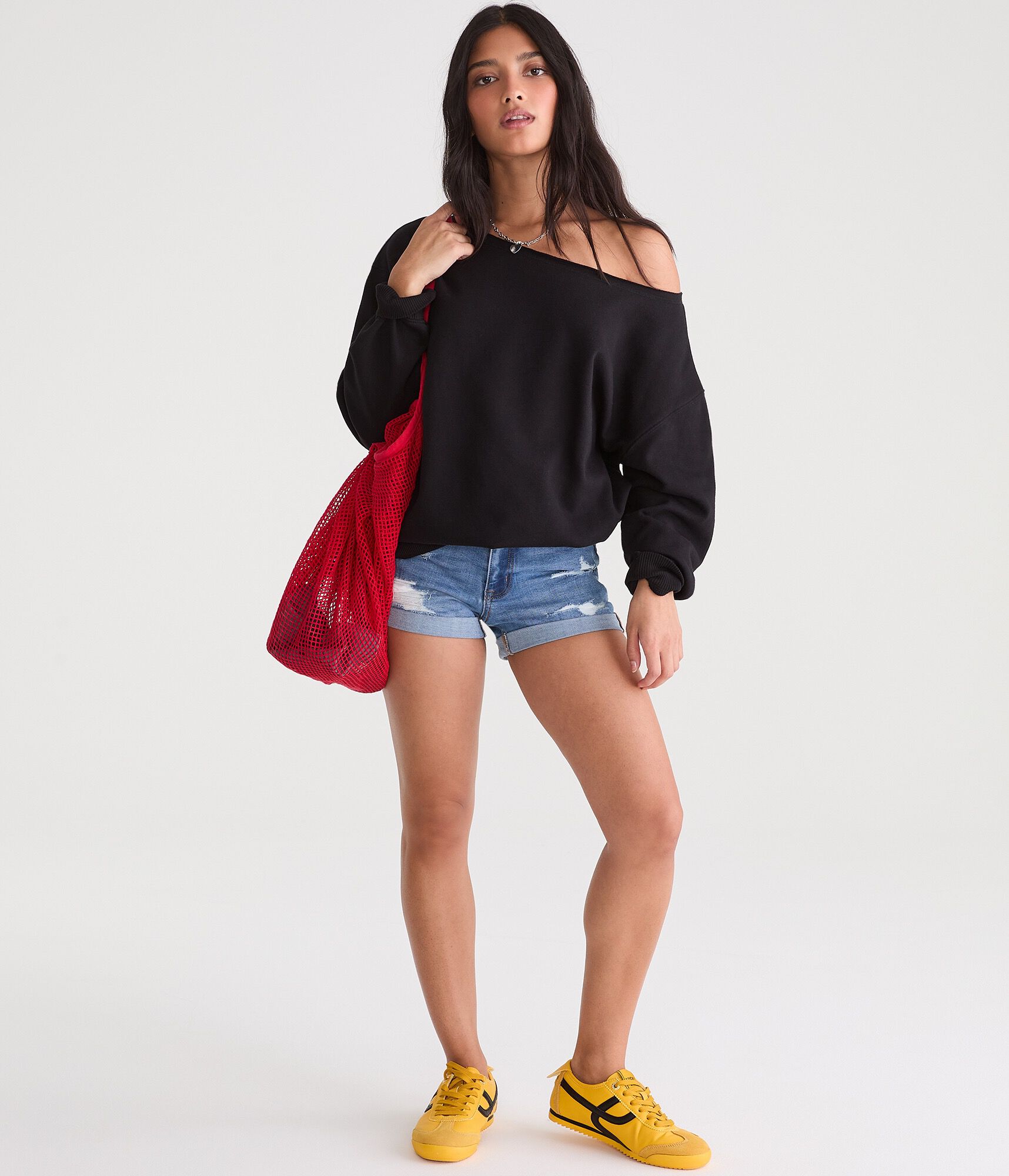 Cloud Soft Oversized Off-The-Shoulder Sweatshirt