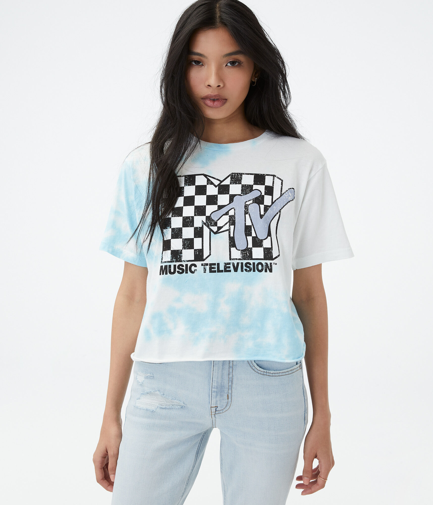 MTV Checkerboard Logo Tie-Dye Graphic Tee